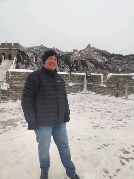 Dan freezing at the Great Wall